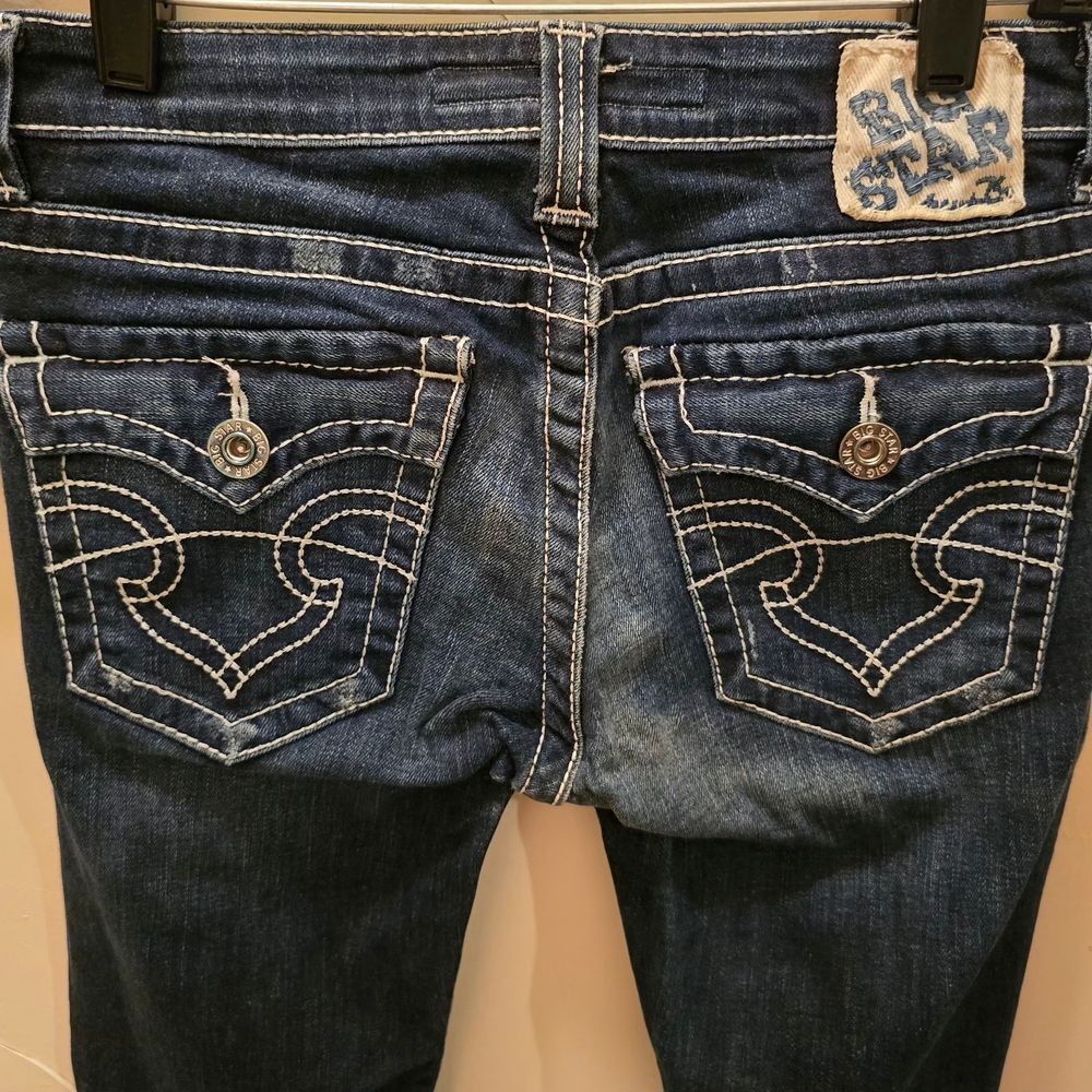 Big Star Dark Blue Boot Cut Jeans 25R x 31